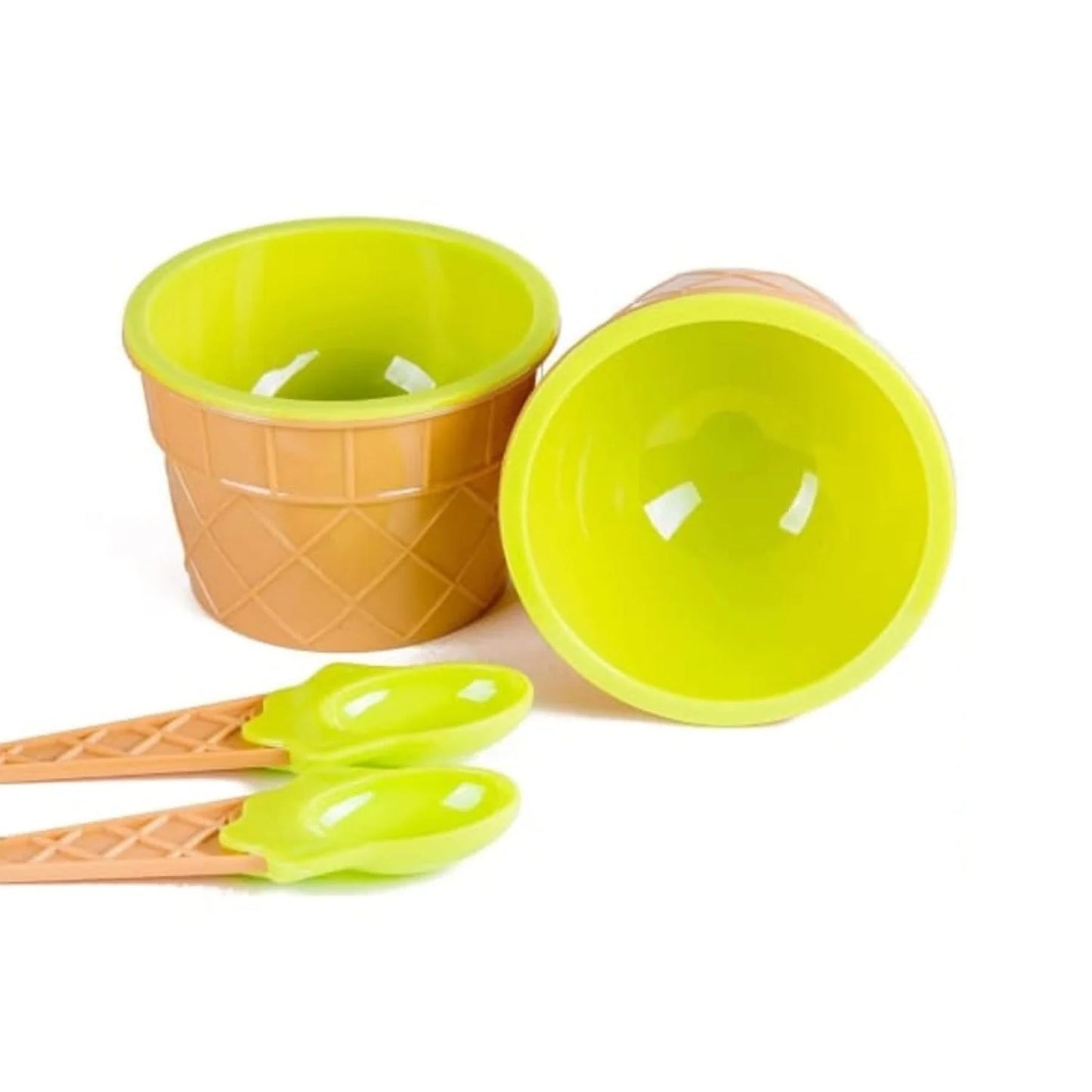 Ice Cream Waffle Bowl Set with Spoon – 2 Units