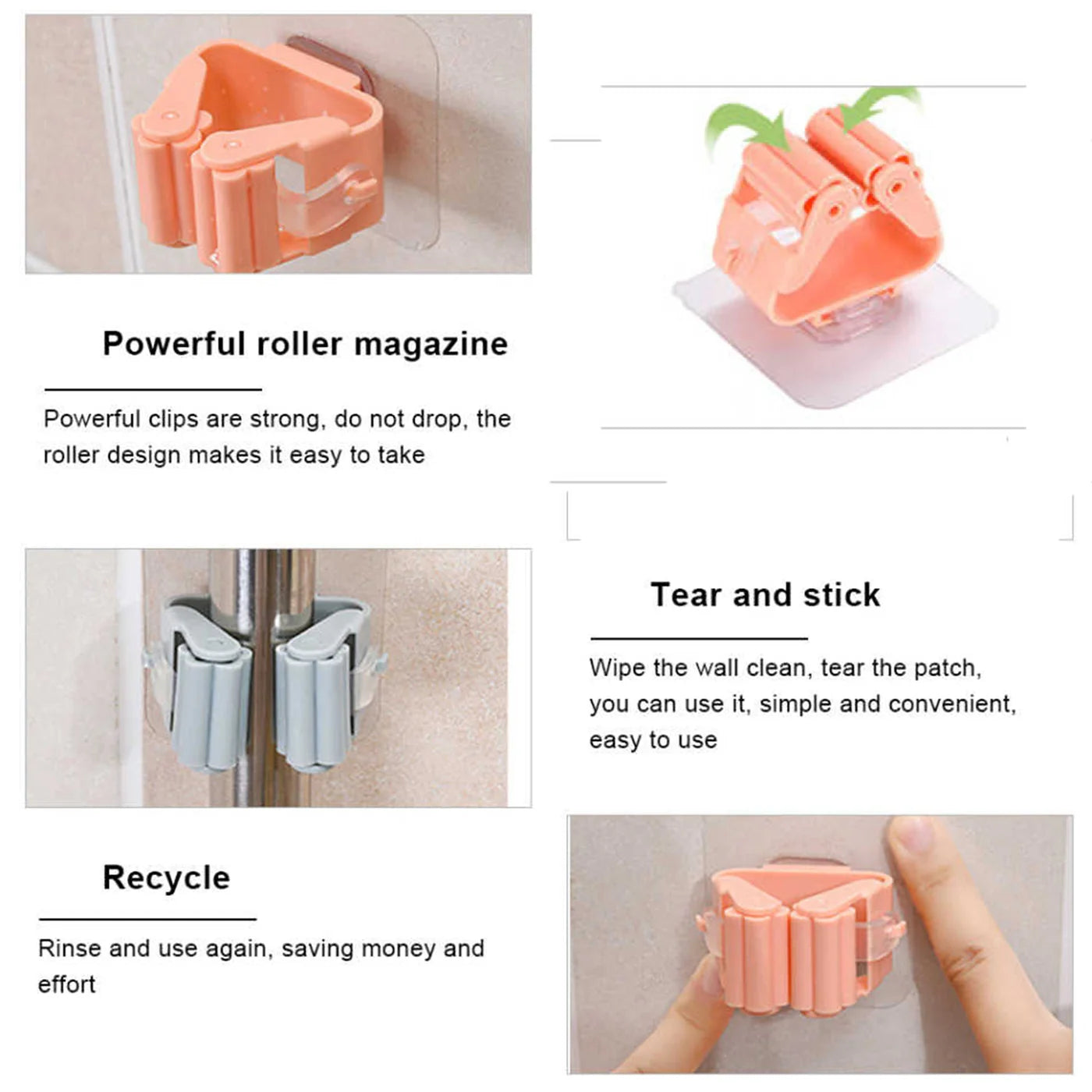 Mop and Broom Holder (4 Pcs Pack)