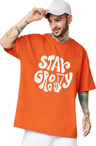 Men's Printed Loose Fit Half Sleeve T-shirt