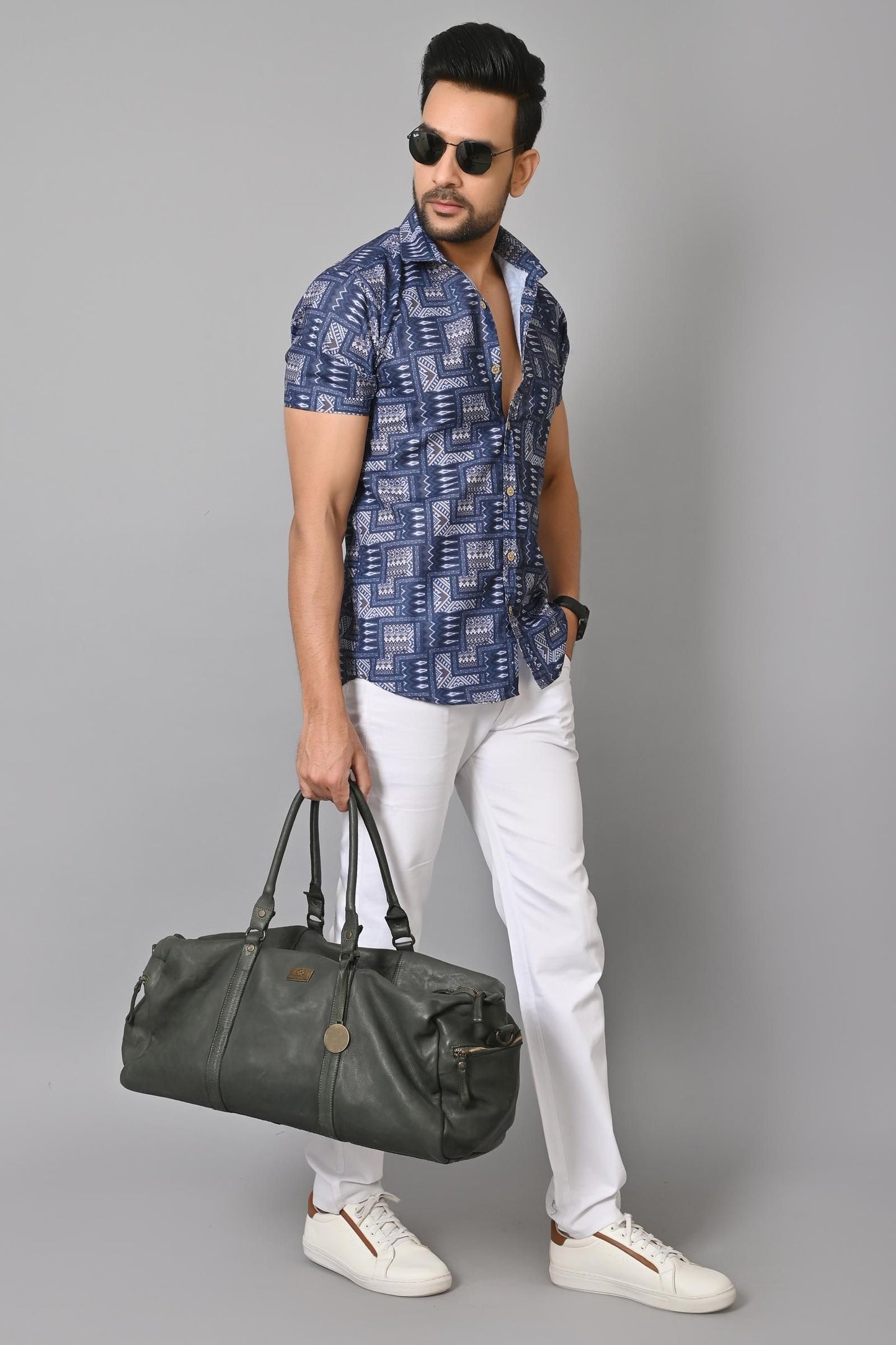 Gasperity Cotton Printed Half Sleeves Mens Casual Shirt