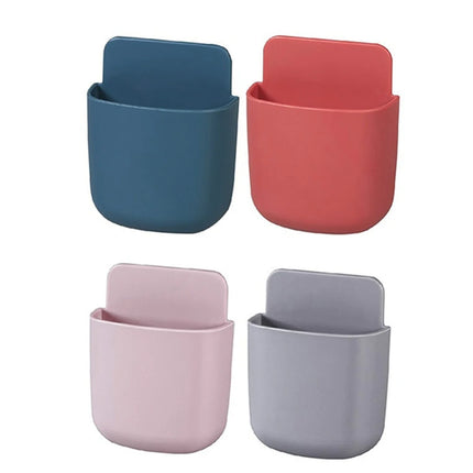 WALL MOUNTED STORAGE CASE WITH MOBILE PHONE CHARGING PORT PLUG HOLDER - PACK OF 4 PCS