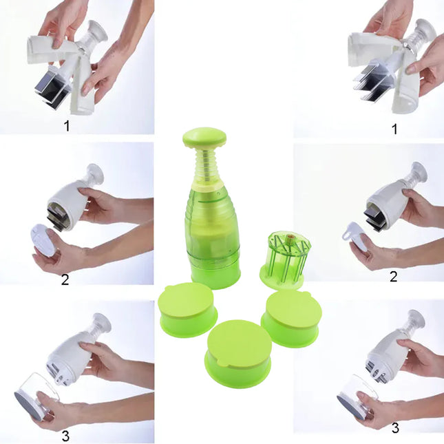 Food Chopper & Dicer – Manual Hand Press Mincer for Chopping Onions, Garlic, Veggies, Nuts | Easy to Use & Clean