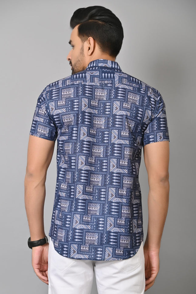 Gasperity Cotton Printed Half Sleeves Mens Casual Shirt