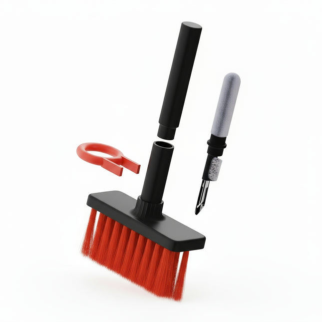 6251 5in1 Multi-Function Soft Dust Clean Bush for Computer Cleaning, with Corner Gap Duster Keycap Puller Remover for Gamer Pc 